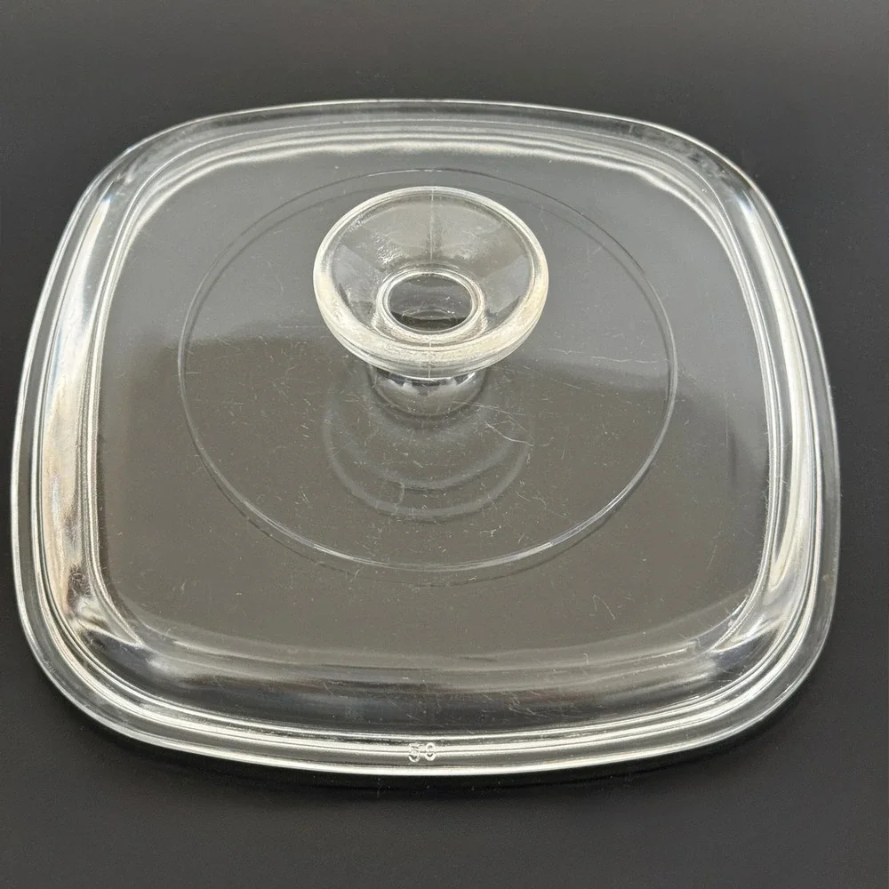 Vintage Pyrex 50 Square Glass Replacement Lid Clear Casserole Dish Cover